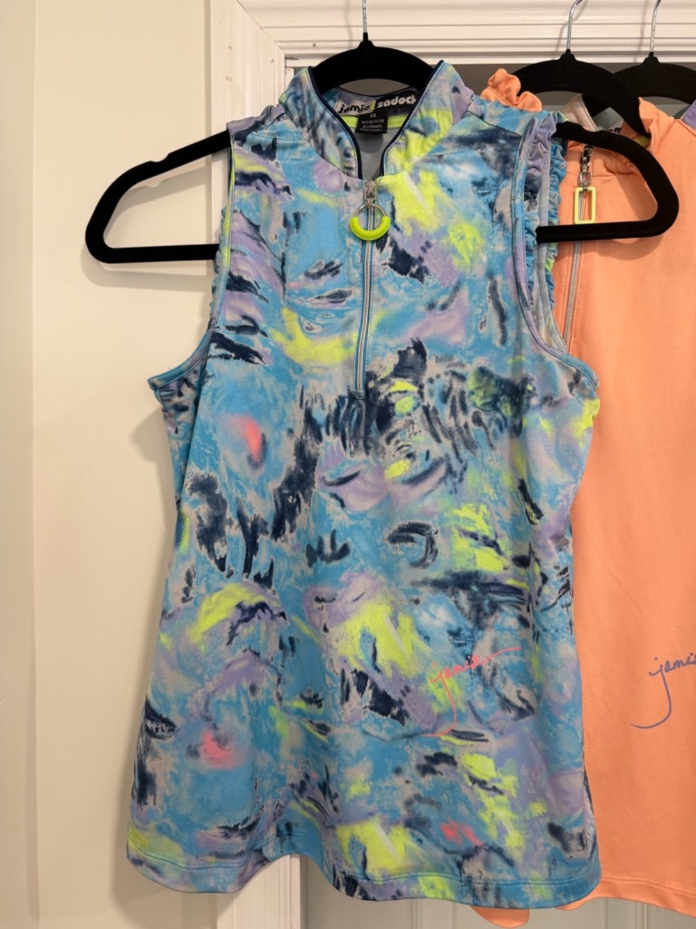 5 Jamie Sadock 1/4 Zip Sleeveless Floral Golf Shirt UPF 50+ EUC Size XS - Picture 2 of 6